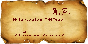 Milankovics Péter névjegykártya